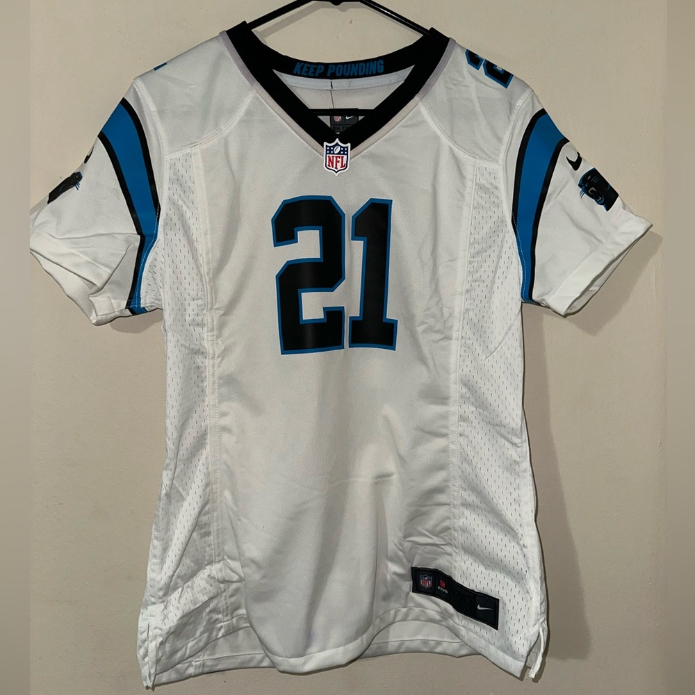 NIKE NFL CAROLINA PANTHERS JEREMY CHINN #21 JERSEY WOMEN'S WHITE